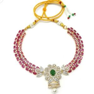 Elegant Pink and Green Necklace